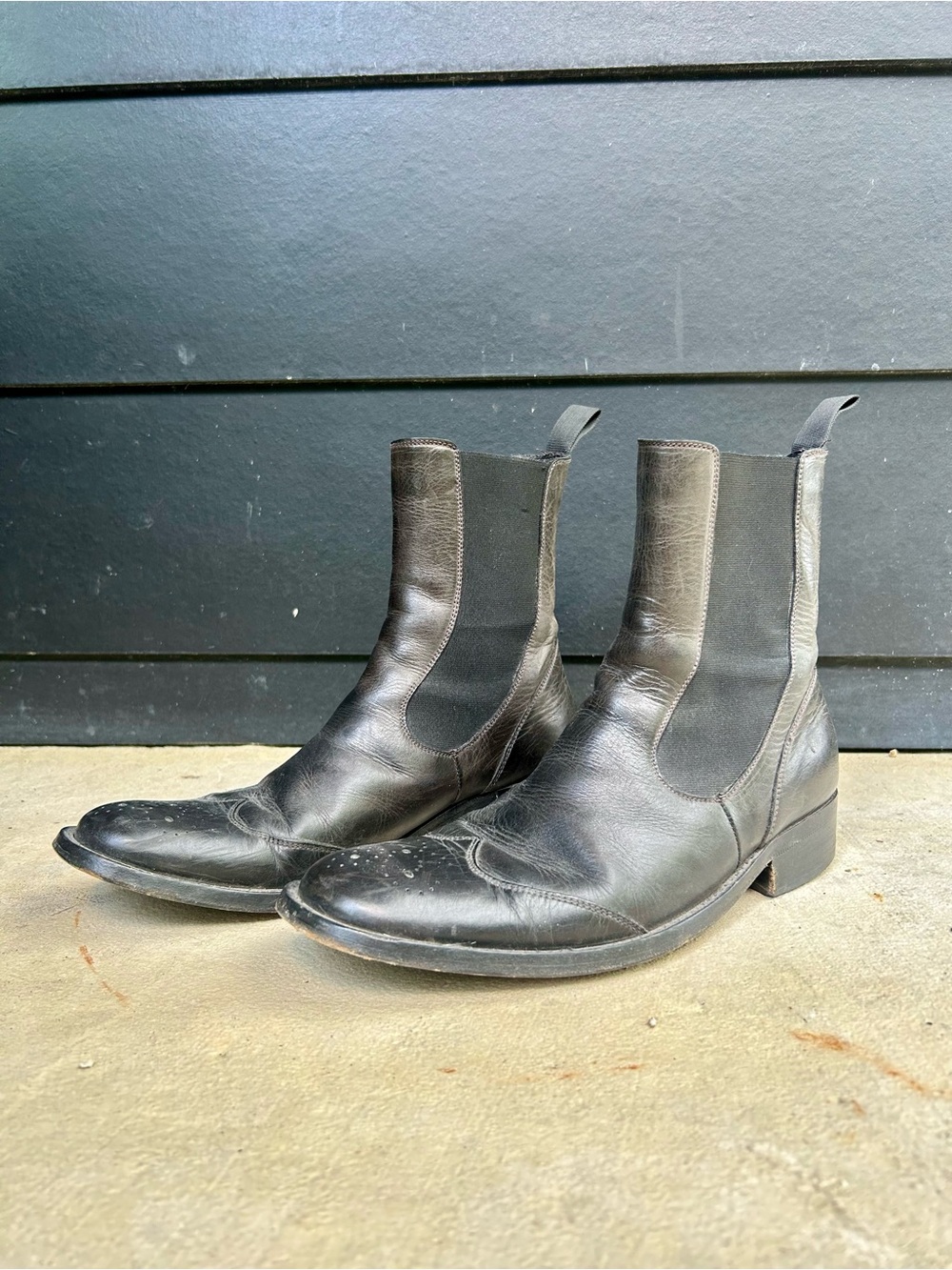 1955 Men's Black Leather Chelsea Belstaff Tourmaster Boots